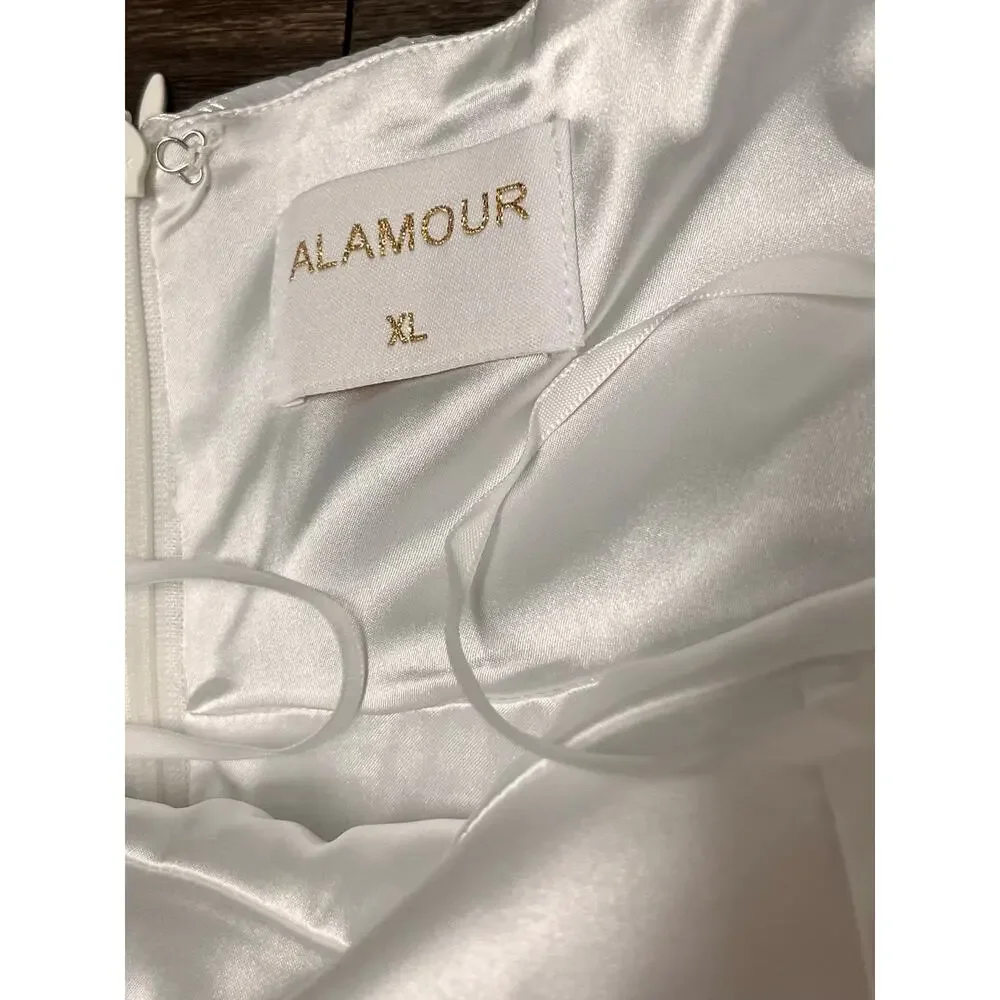 Alamour The Label Celine Mini Dress Off Shoulder White XL Ethereal Fairycore - Picture 8 of 13